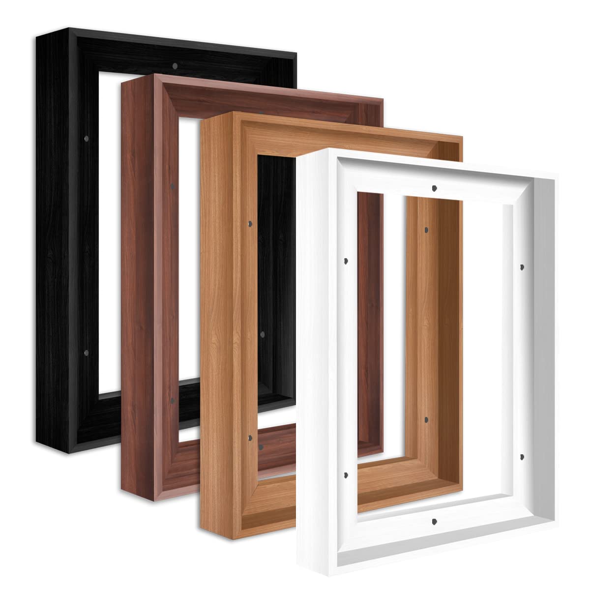 Canvas Floating Frame Wood-Look Floater Frames For Canvas Paintings Black Wood Picture Frames Wall Art Painting Frame Decor 11X1