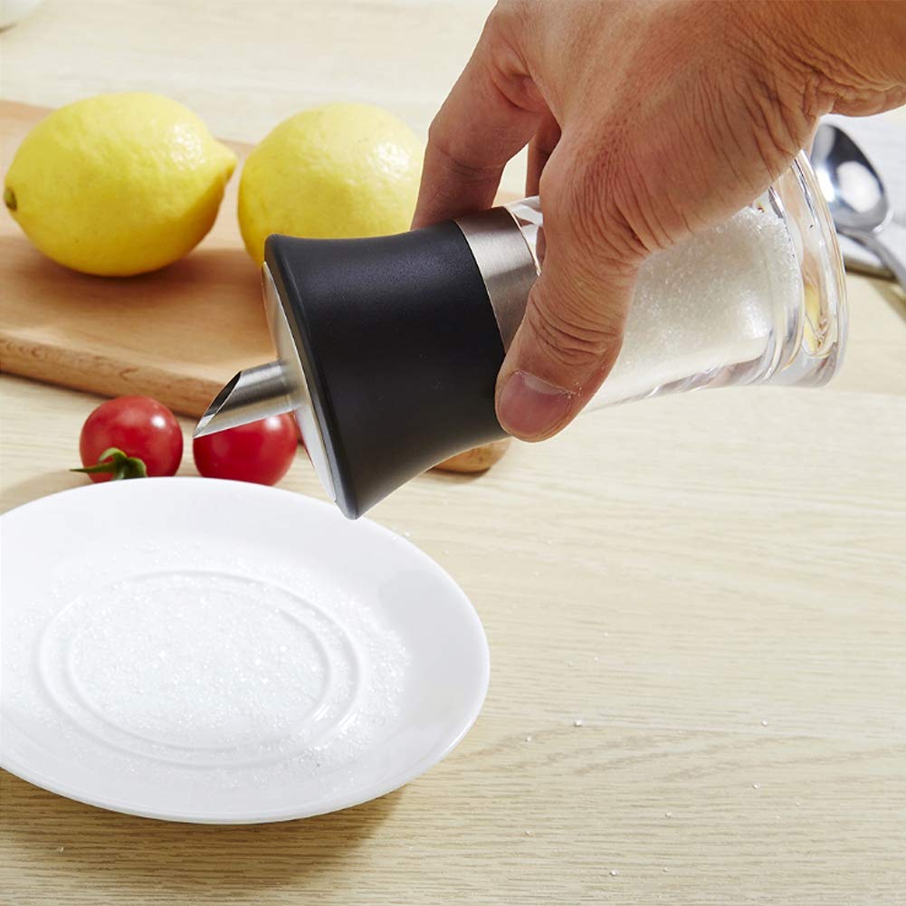 Sugar Dispenser & Shaker For Coffee Cereal Tea Baking With Pouring Spout And Lid For Easy Spoon Measuring Pour 100Ml Glass Jar C