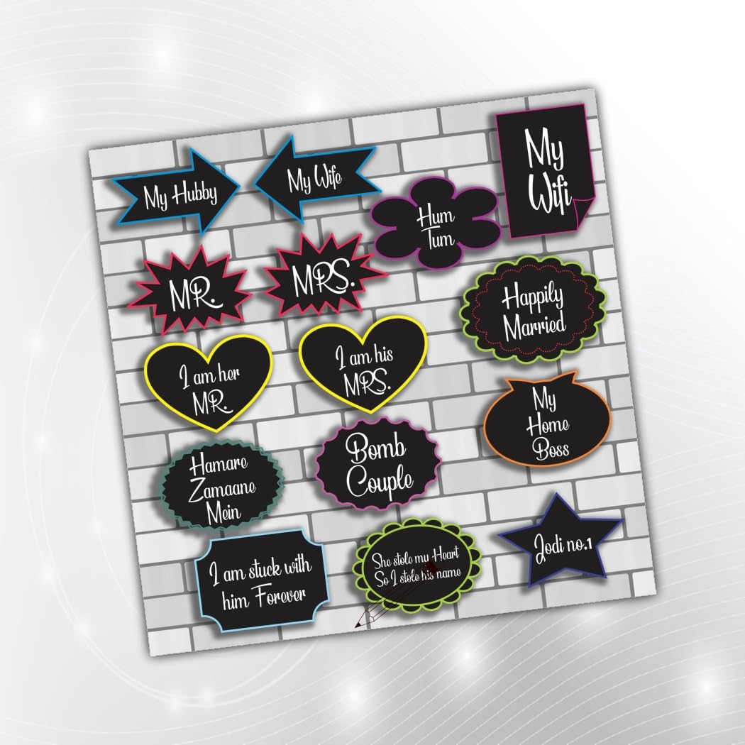 PartyStuff Couple Theme Props  Couple Speech Bubbles 3 (14 Cards)