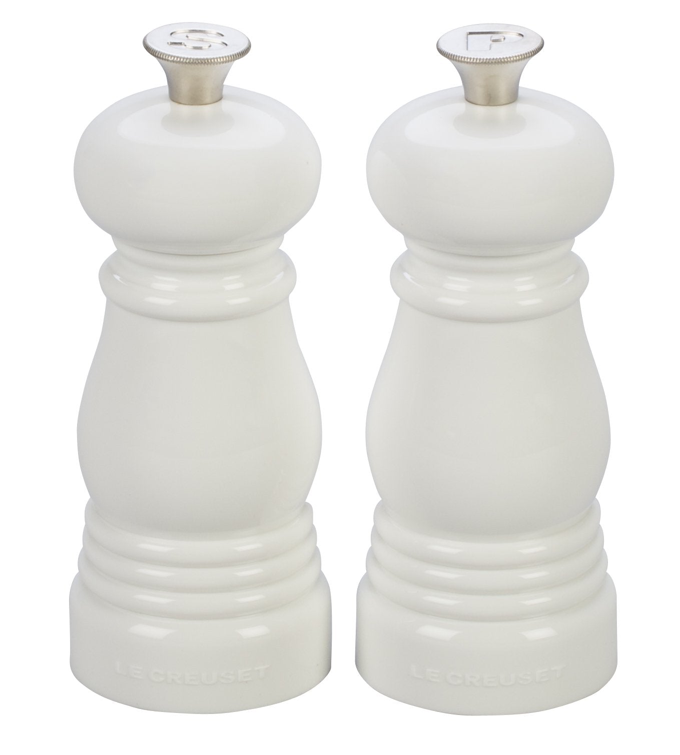 Le Creuset Petite Salt And Pepper Mill Set, 5 X 2 Each, White
