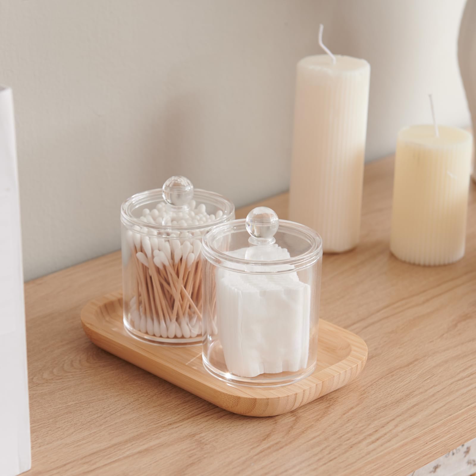 Bamboo Vanity Tray, Bathroom Counter Tray, Toilet Paper Basket Storage for Toilet Tank, Bathroom, Kitchen Counter 7.8 x 5.1 x 0.