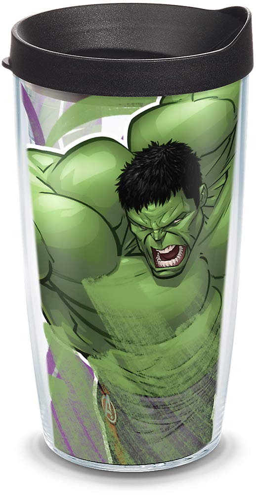 Tervis Marvel - Hulk Made in USA Double Walled Insulated Tumbler Cup Keeps Drinks Cold & Hot, 16oz, Iconic