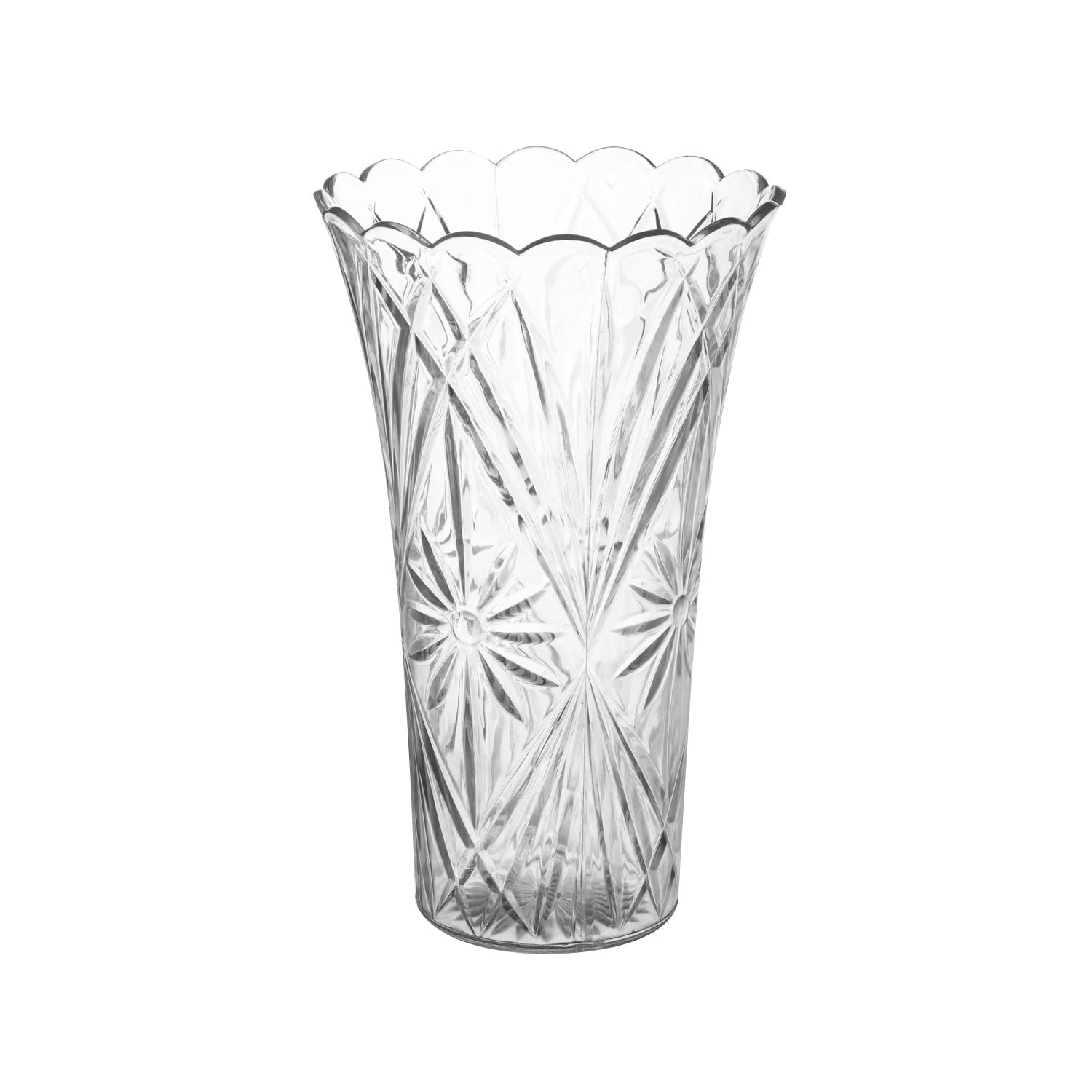 Royal Imports Flower Acrylic Vase Decorative Centerpiece for Home or Wedding Non-Breakable Plastic - 9 Tall, 4 Opening - Clear
