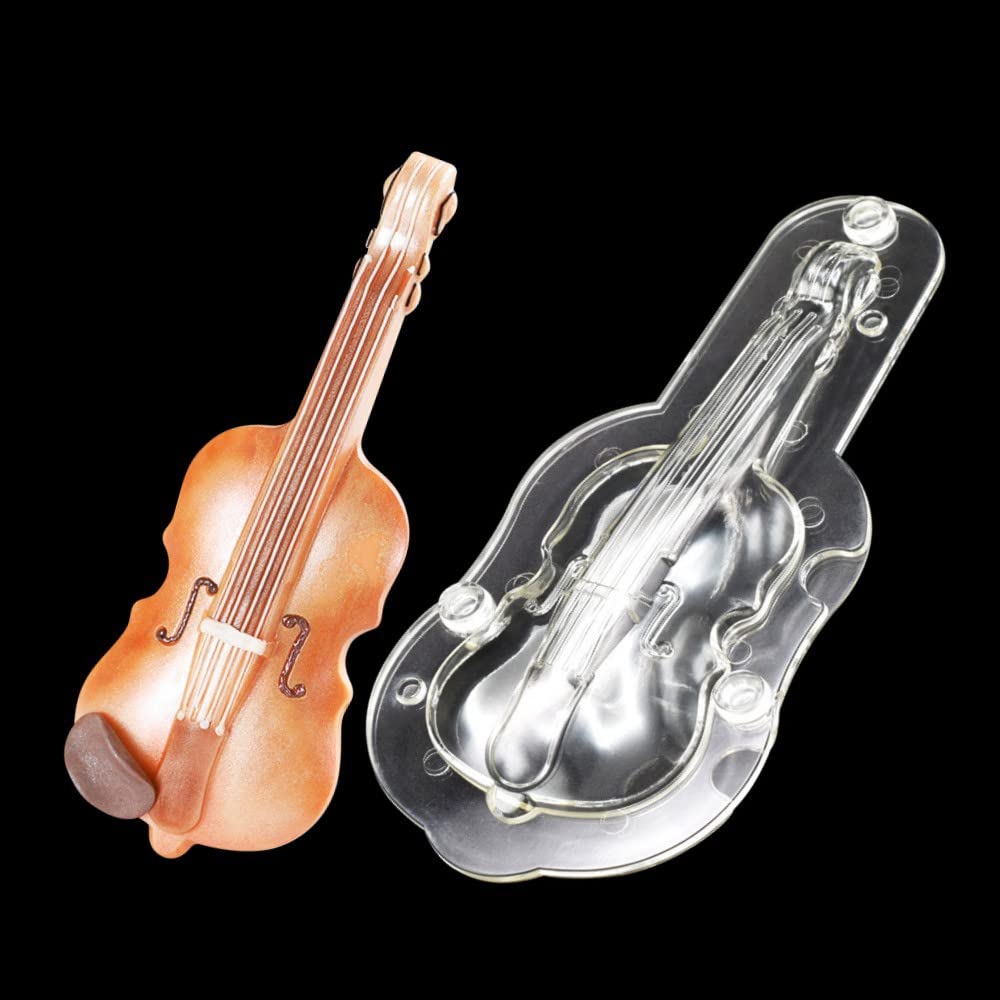 Tuke Chocolate Molds Violin Shape Fondant Mold Music Note Guitar Mold Cake Toppers Rock Cupcake Topper For Kids Birthday Musicia