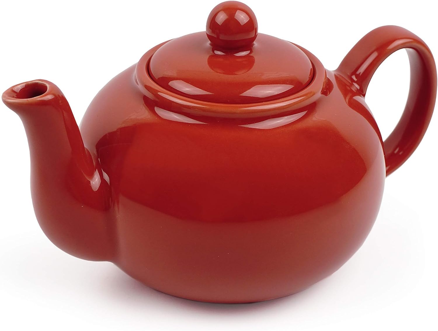 Rsvp International Stoneware Teapot Collection, Microwave And Dishwasher Safe, 16 Oz, Red