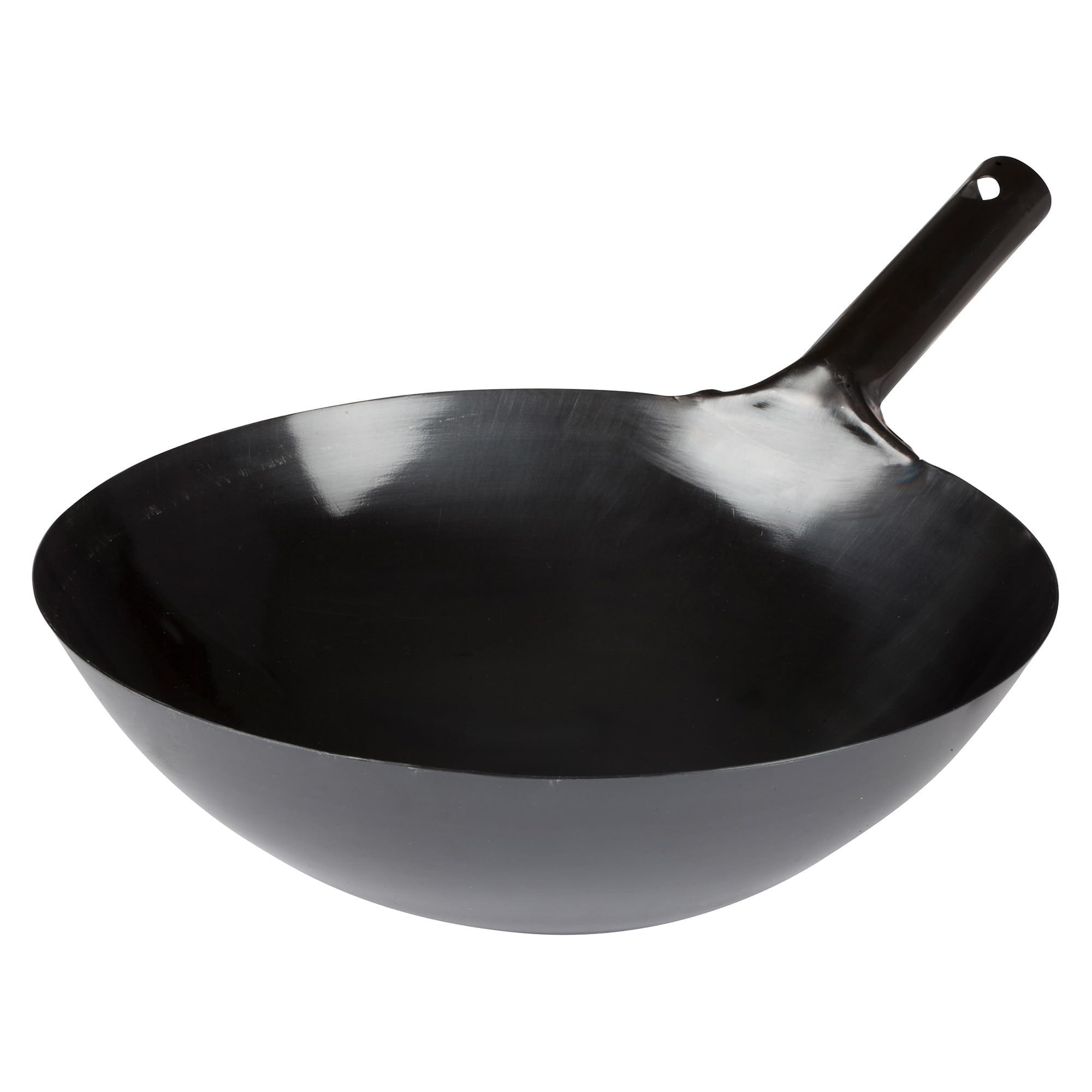 Winco Chinese Wok With Integral Handle, 14-Inch, Black
