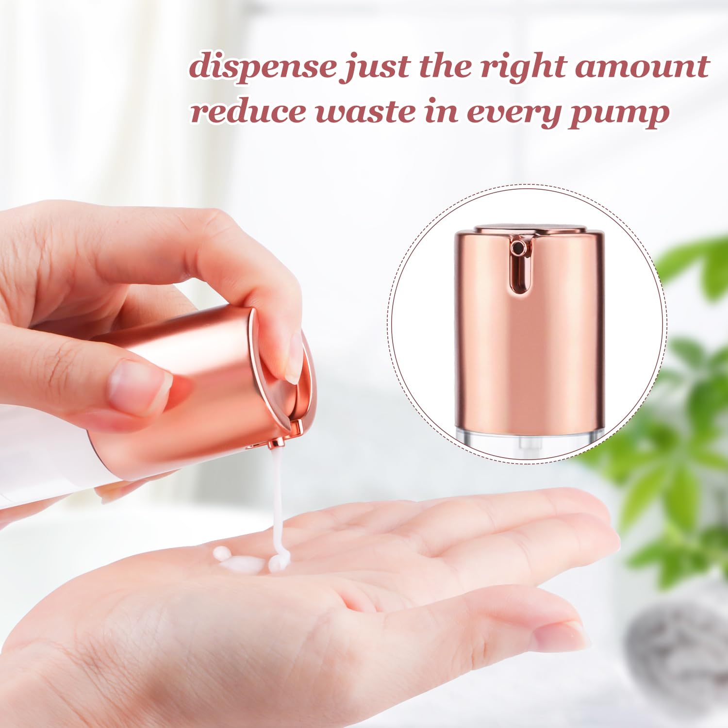 5 Pack Airless Pump Bottles Empty Cosmetic Cream Pump Bottle Travel Vacuum Bottle Refillable Cosmetic Containers Makeup Pump Dis
