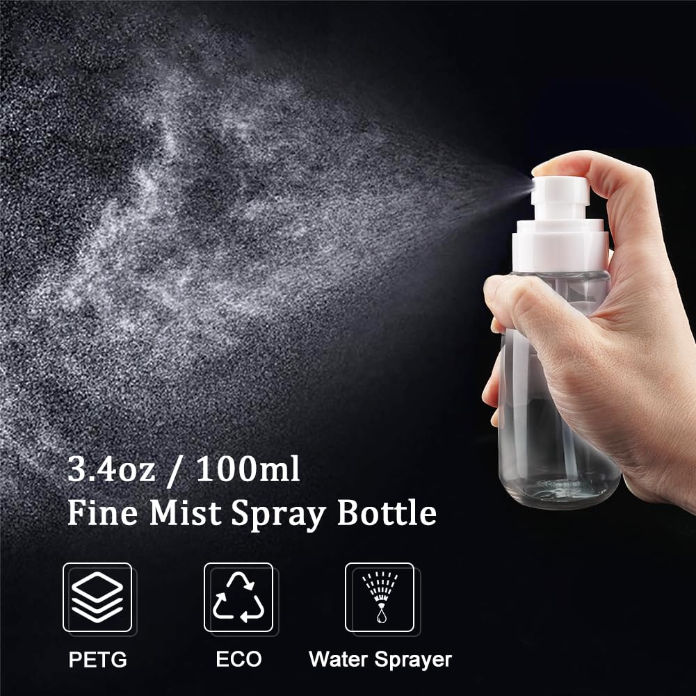 Cosywell Fine Mist Spray Bottle Tsa Approved 3.4Oz 100Ml 3 Pack Empty Cosmetic Refillable Travel Containers Plastic Spray Bottle