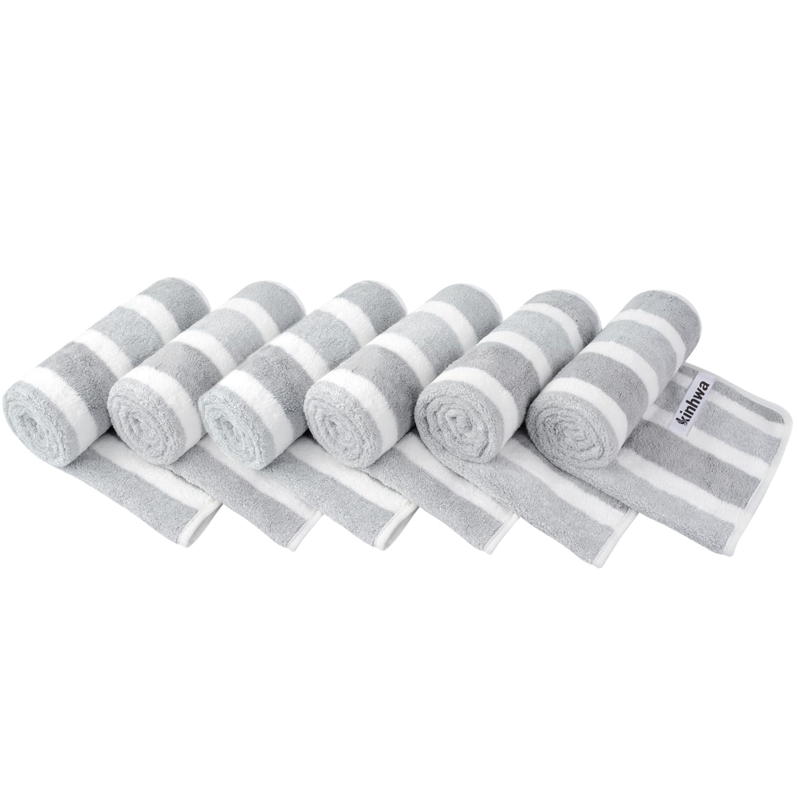 Kinhwa Microfiber Hand Towels For Bathroom Soft And Absorbent Face Towels Grey Bathroom Hand Towels For Spa Hair Bath 16Inchx30I