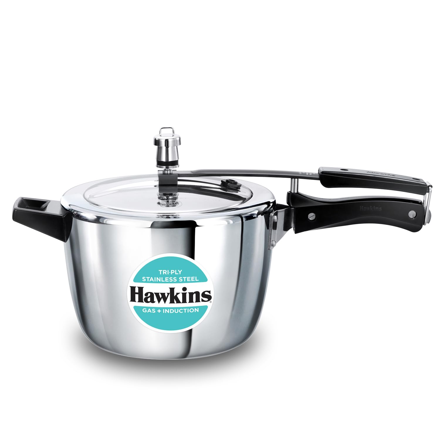 Hawkins 4.5 Litre Triply Stainless Steel Pressure Cooker, Inner Lid Cooker, Silver (Hsst45)