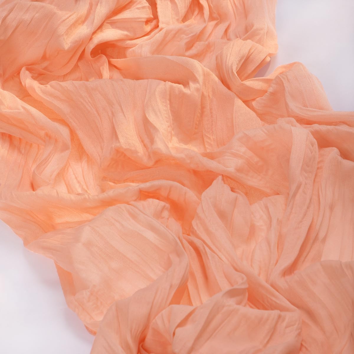 MLMC Peach Pink Cheesecloth Table Runner 10ft Rustic Fall Gauze Coral Cheese Cloth Table Runner 35x120 Inches for Wedding Bridal