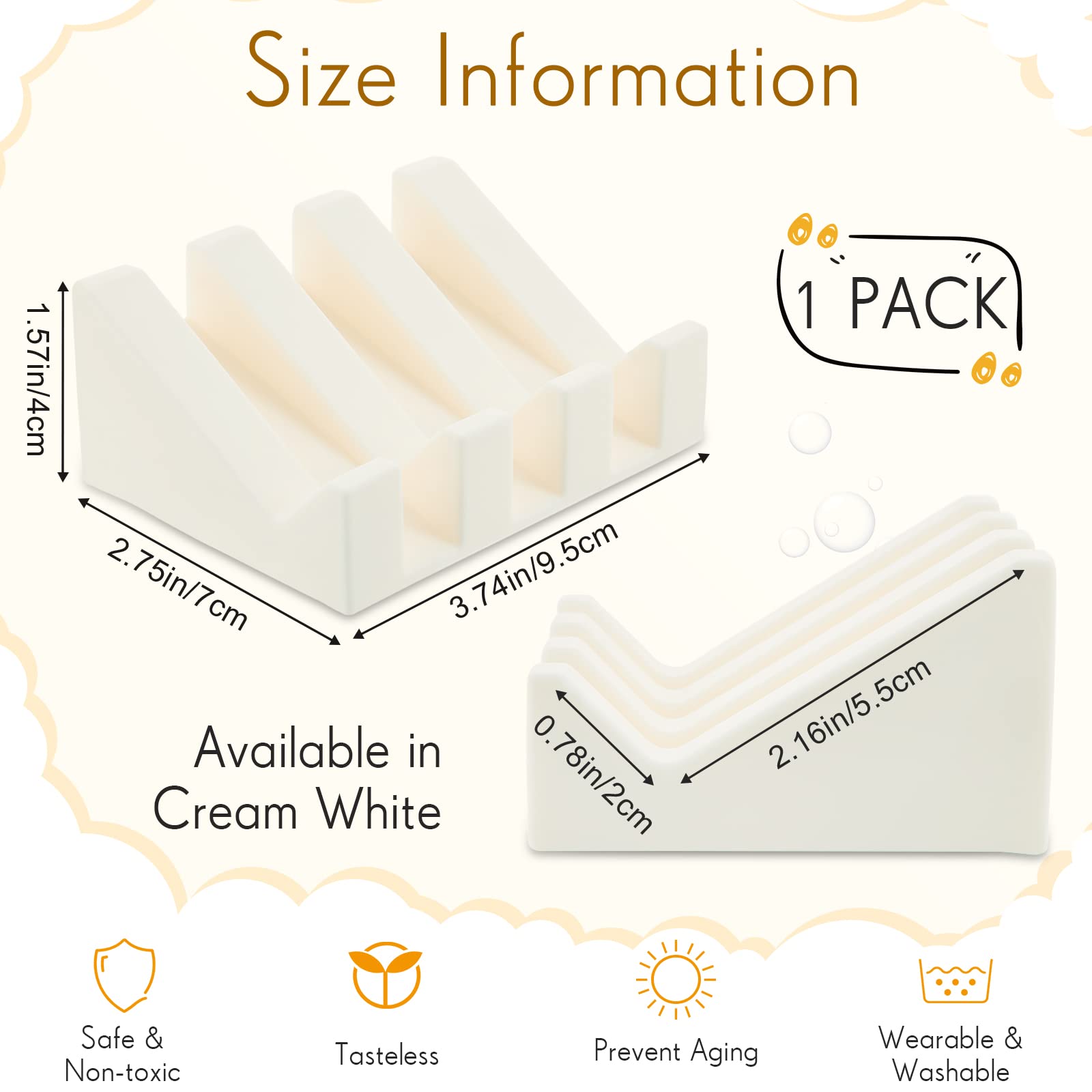 1 Piece Silicone Soap Dish Self Draining Soap Dish Shower Waterfall Bar Soap Holder Tray With Drain Soap Saver For Kitchen Bathr