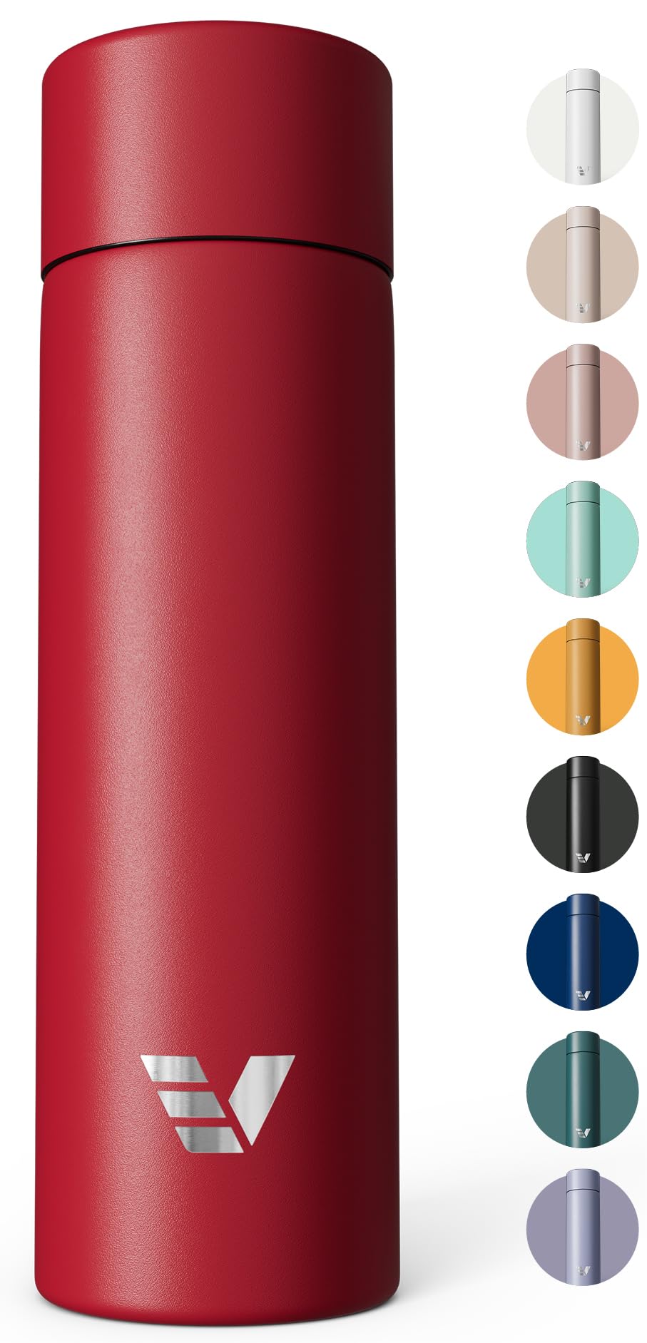 Ever Vessel Mini Stainless Steel Water Bottle 14oz  Noninsulated | Designed for Bags | Slim, Ultra Lightweight & Stylish  Red