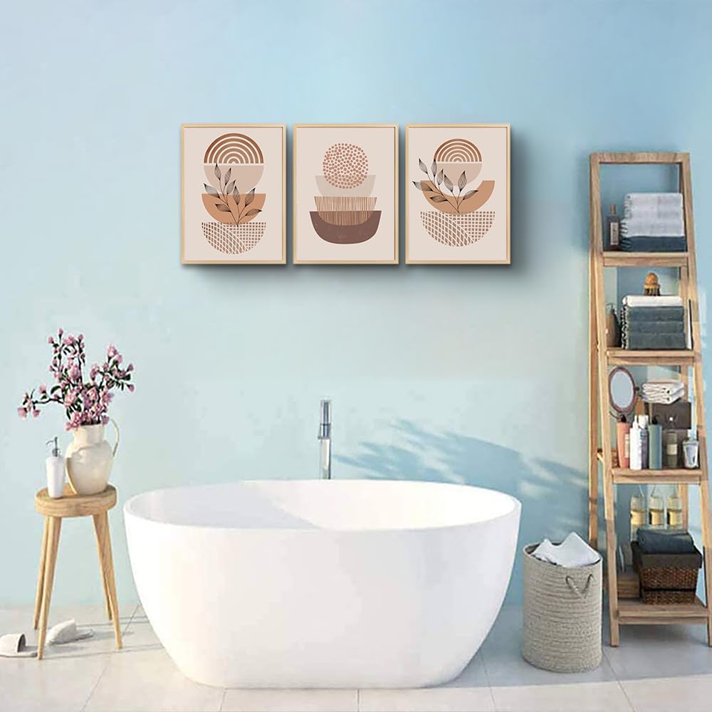 Boho Wall Decor Living Room Canvas Wall Art For Bedroom Minimalist Abstract Wall Paintings Roomwall Decorations For Kitchen Abstract Prints Office Wall Pictures Bathroom Home Decoration 3 Piece Set