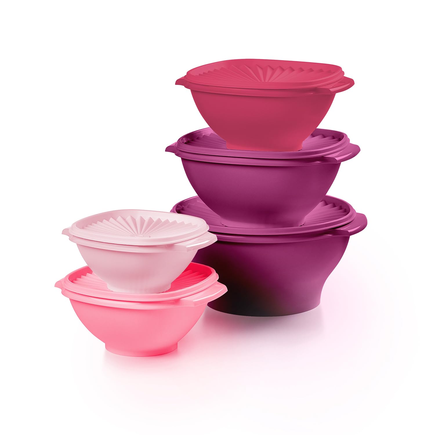 Tupperware Heritage Collection, New 10 Piece Food Storage Container Set in Vintage Pink, Dishwasher Safe and BPA Free (5 Bowls, 