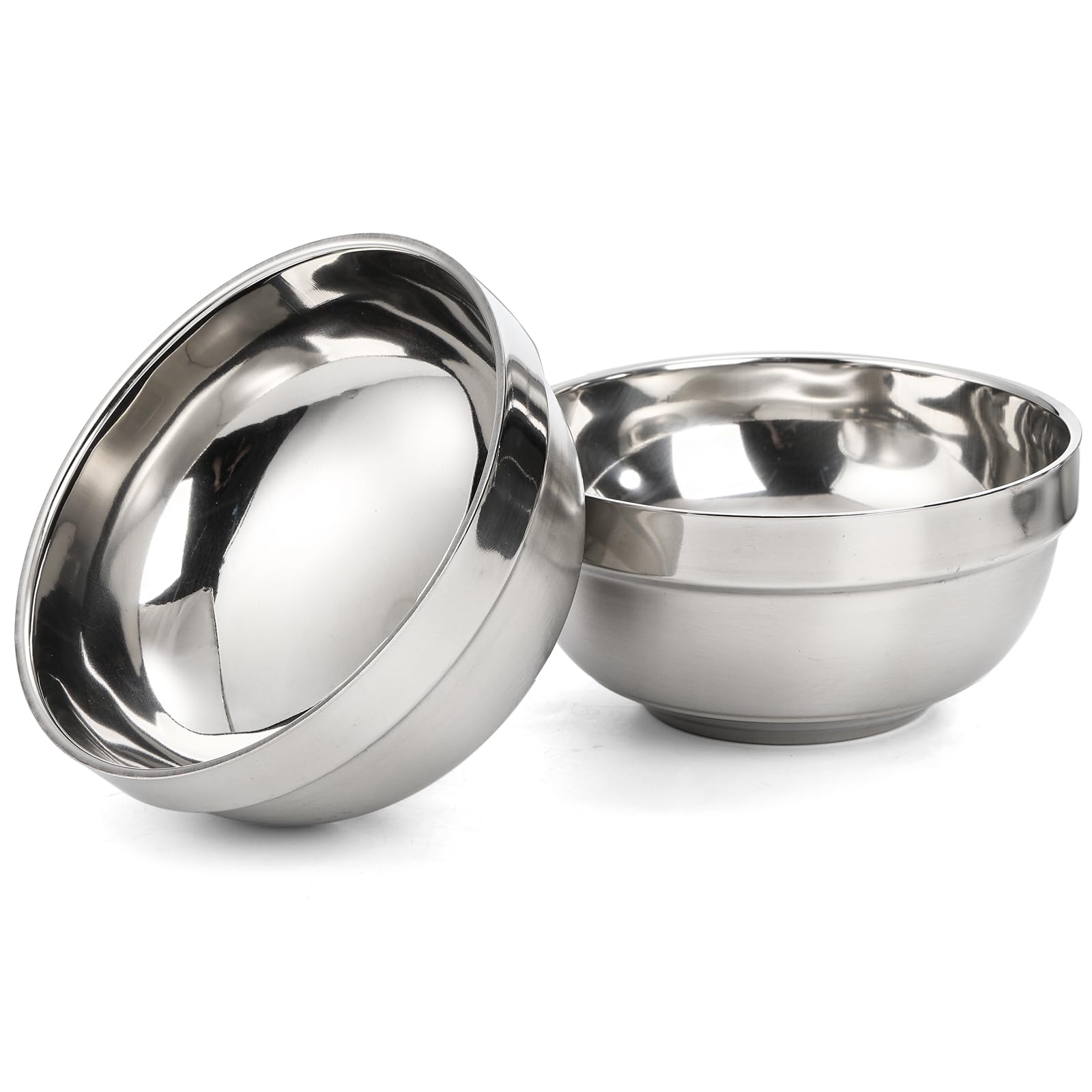 Yarlung 10 Pack Stainless Steel Bowls 5 Inch Snacks Bowls, 15 Oz Soup Bowls Lightweight Salad Bowls Double-Walled Metal Serving