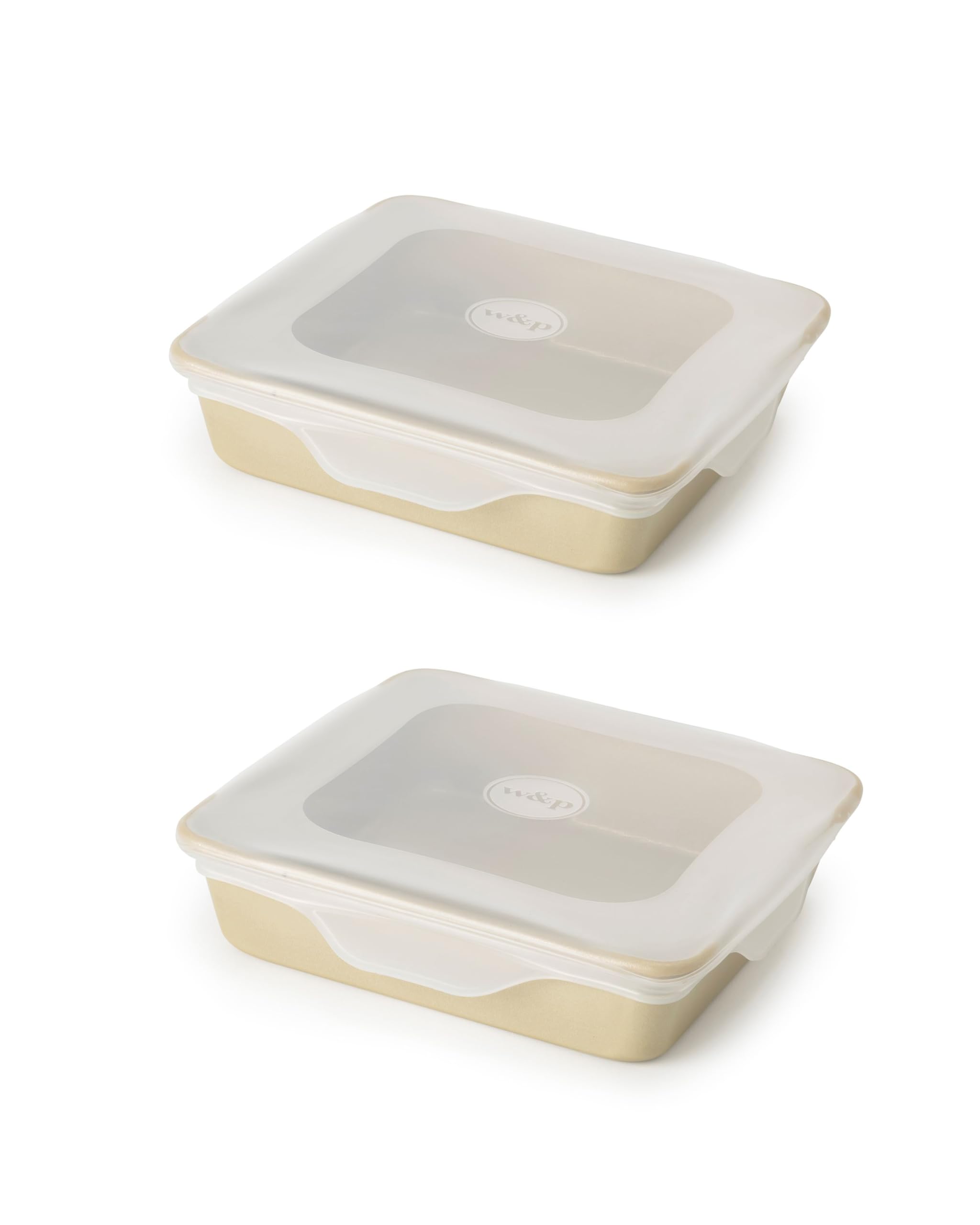 W&P Reusable Silicone Stretch Lid, Brownie (8 X 8) Set Of 2, Dishwasher Safe, Freezer Safe, Lfgb/Premium Silicone, Microwave Saf