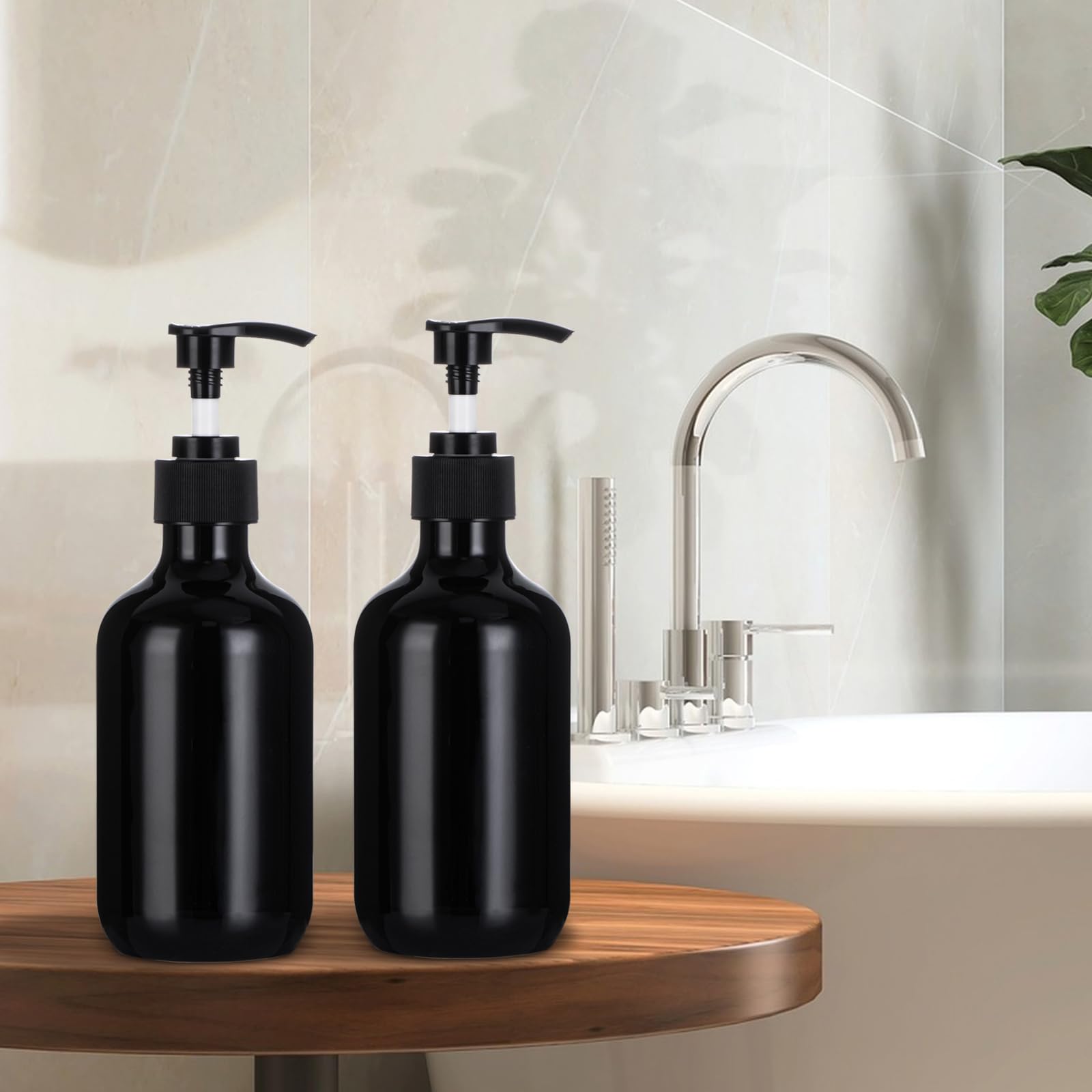 Yebeauty Pump Bottle Dispenser, 10Oz 300Ml Empty Plastic Shampoo Conditioner Dispenser, Refillable Shower Soap Dispenser Pump Bo