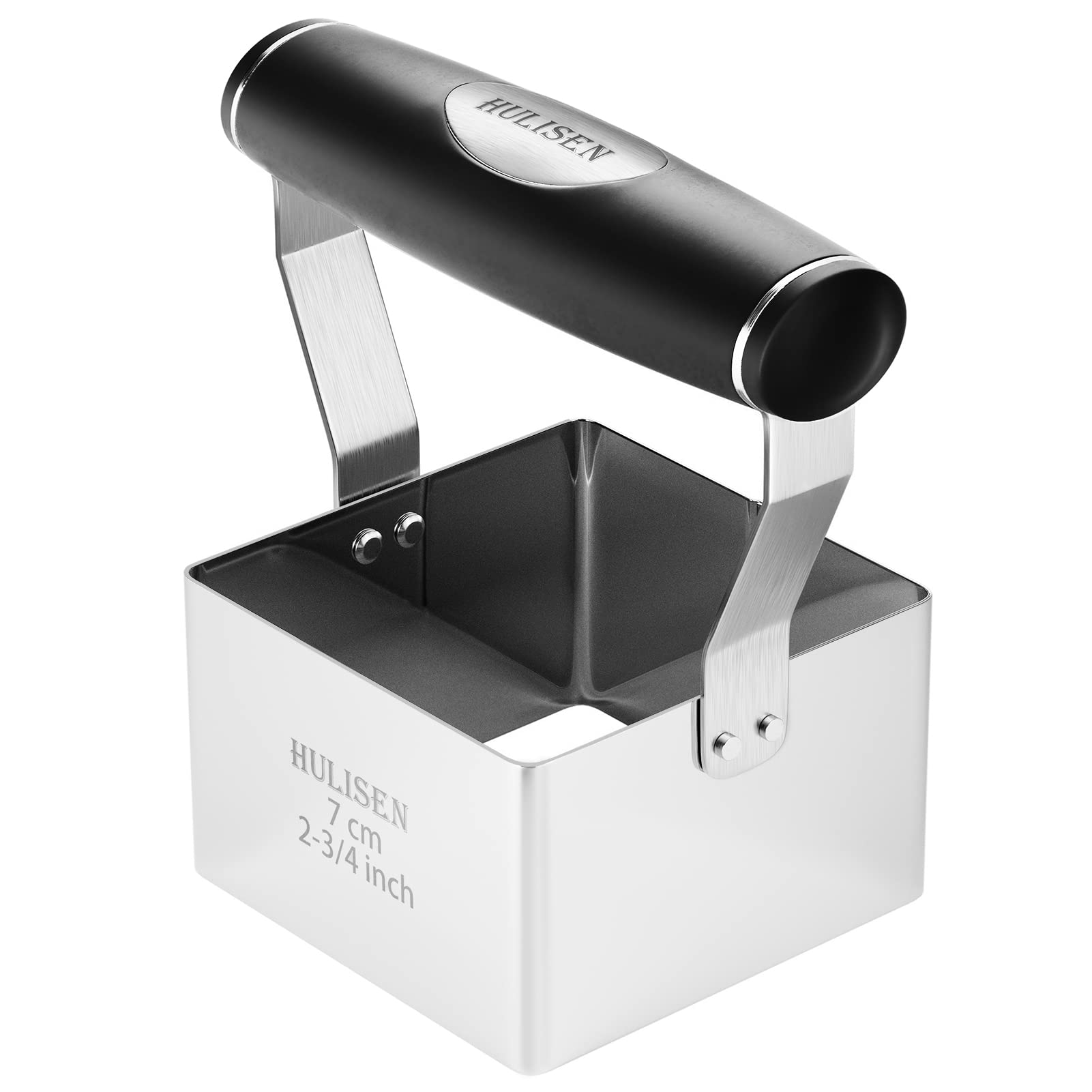 Hulisen Square Biscuit Cutter, 2.75 Inch Stainless Steel Cookie Cutter With Soft Grip Handle For Thick Dough, Professional Bakin