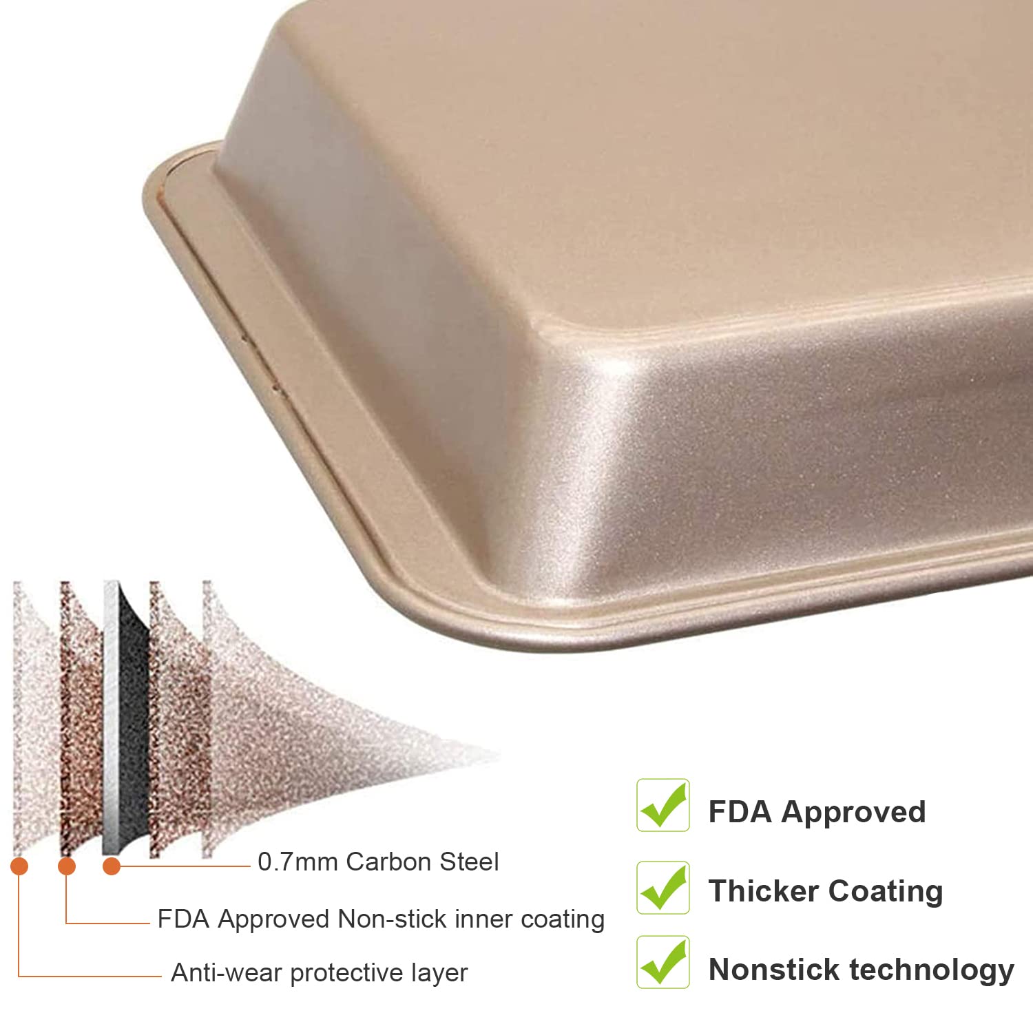 Wsnb Brownie Pan, 18 Pre-Slicer Carbon Steel Baking Pans, Brownie Cutter, Brownie Tray With Oil Brush, Pre-Cut Square Molds For