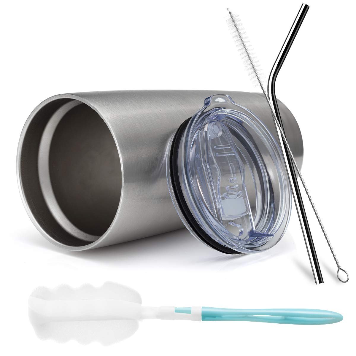 Comooo 20Oz Stainless Steel Tumbler Bulk Double Wall Vacuum Coffee Cup Insulated Travel Mug With Lid And Straw Durable Powder Co