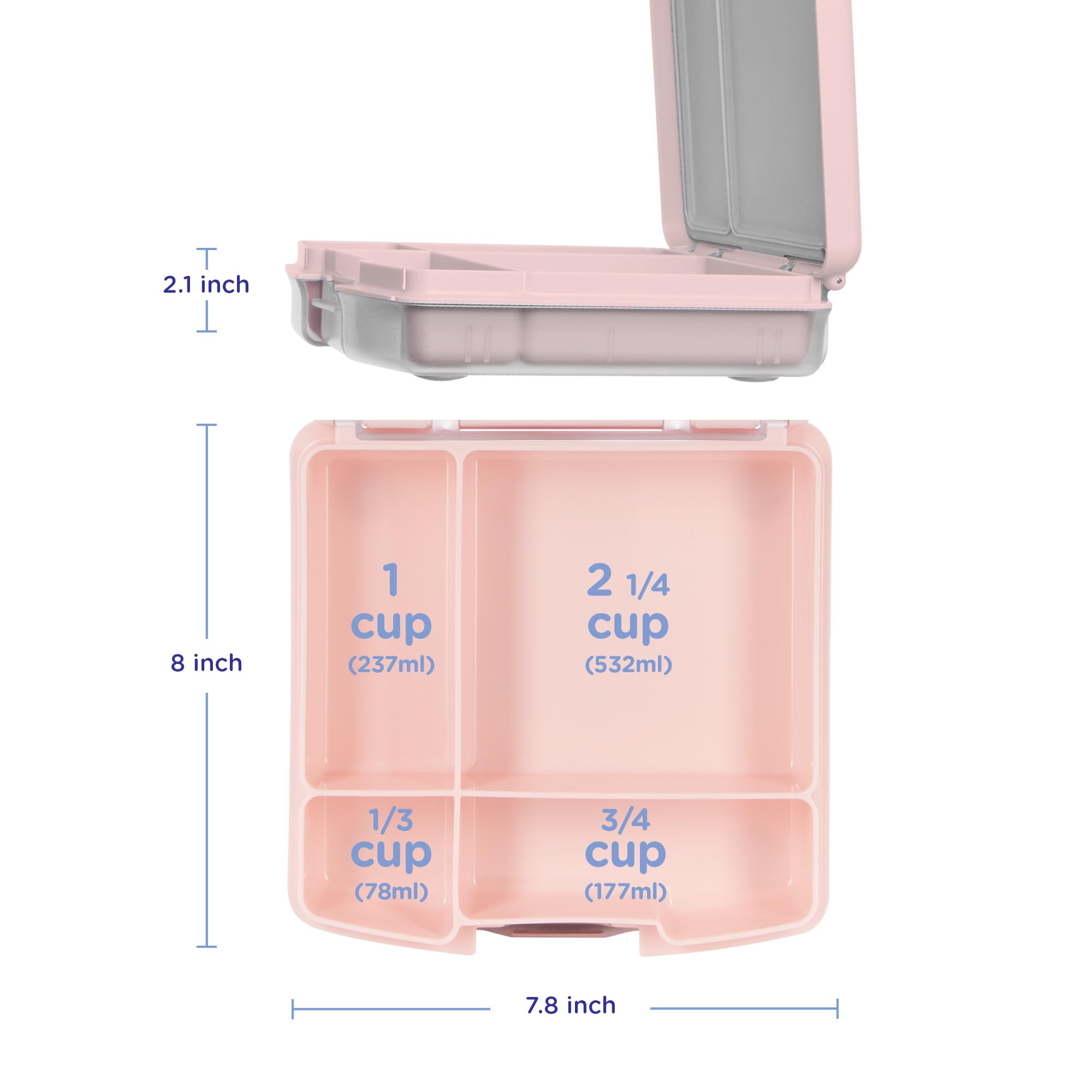 Ubbi Bento Lunch Box For Kids Back To School With 4 Compartments, Bpa-Free, Leakproof, Dishwasher Safe, Food-Safe Material, Port