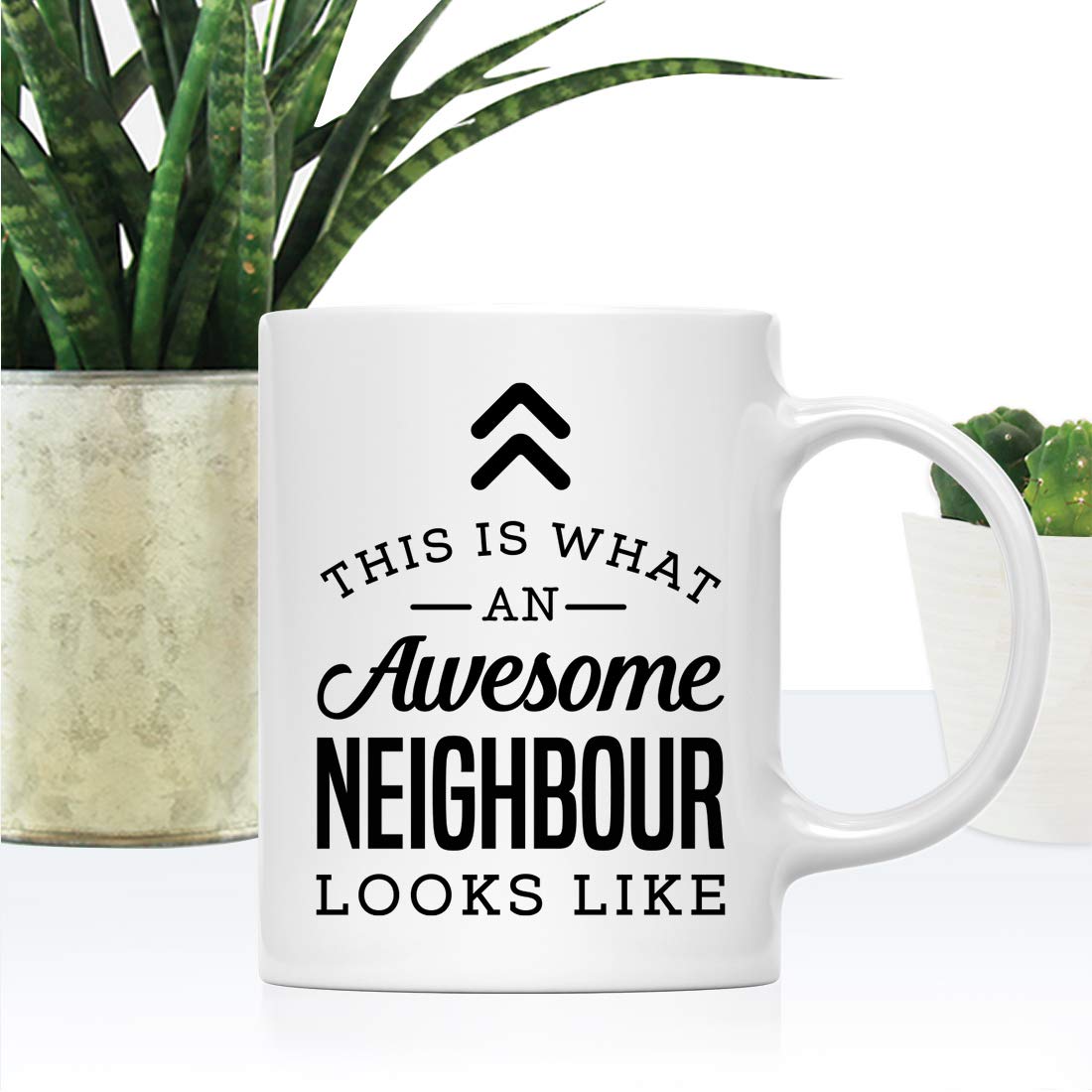 Andaz Press 11oz. Ceramic Coffee Tea Mug Gift, This is What an Awesome Neighbor Looks Like, 1-Pack, Birthday Gift Ideas Coworker
