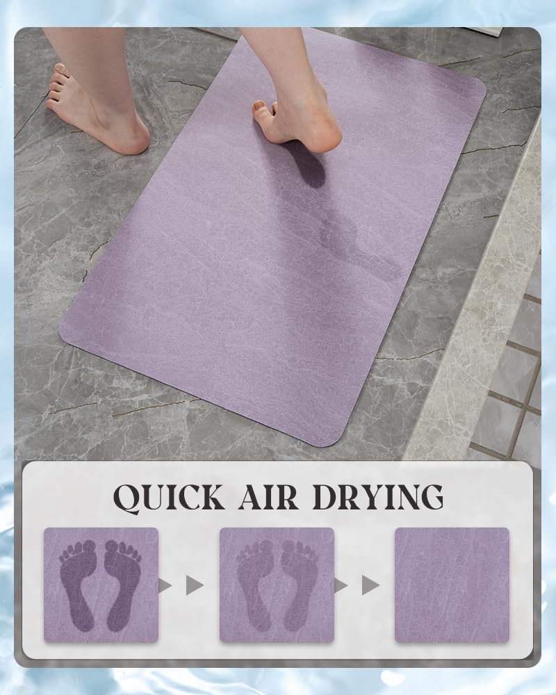 MontVoo -Bath Mat Rug Set-Rubber Non Slip Quick Dry Super Absorbent Thin Bathroom Rugs Fit Under Door-Washable Bathroom Floor Mats-Shower Rug for in Front of Bathtub Shower Room Sink