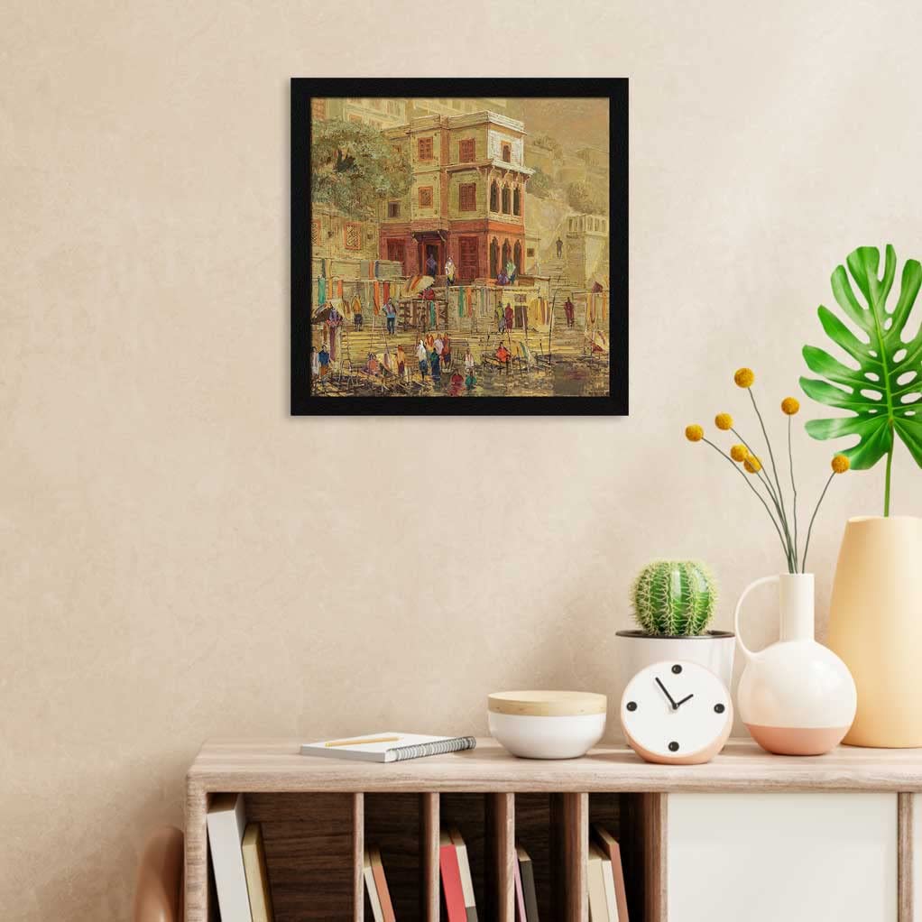 Puja Jitesh Arts Wall Painting For Home Decoration Paintings For Living Room Decor Beautiful Abstract Art Varanasi Ghat Spiritua