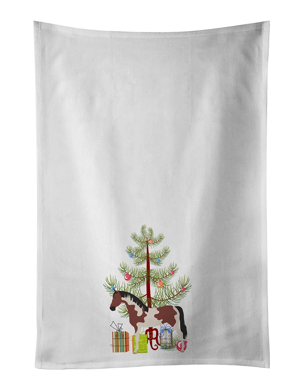 Pinto Horse Christmas White Kitchen Towel Set of 2