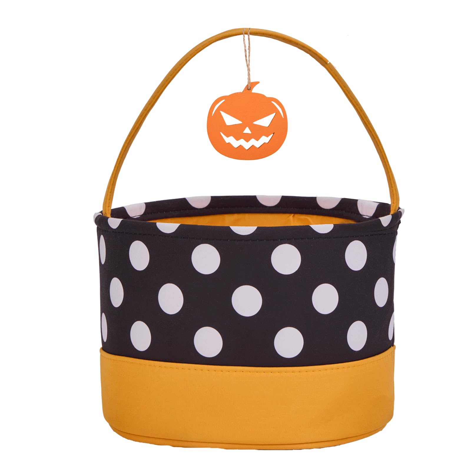 Roycraft Boo Basket Halloween Bucket Bag Trick or Treat Bags Tote with Ornament for Candy Storage Bucket Bag Party Accessory