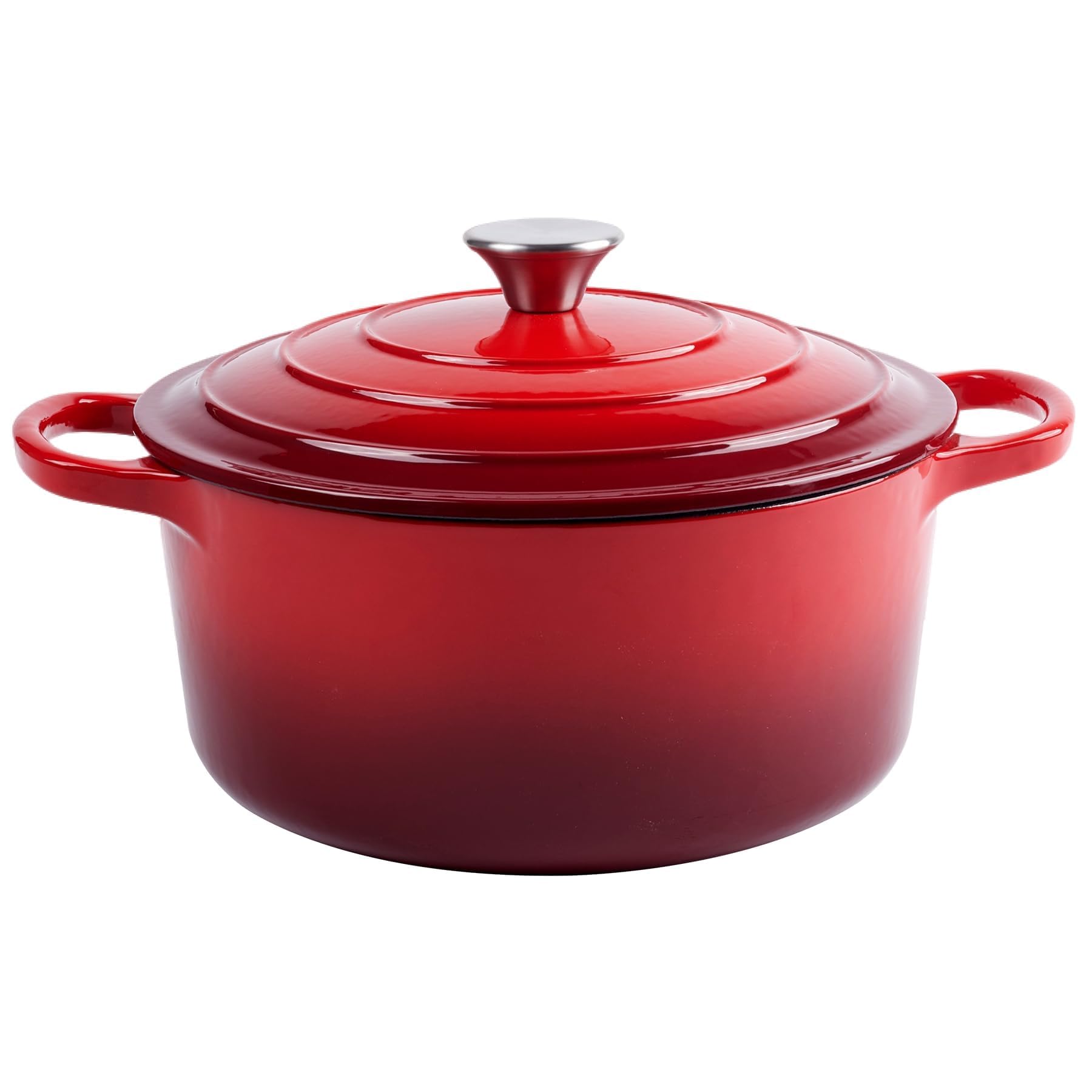 6 Quart Enameled Cast Iron Dutch Oven With Lid - Big Dual Handles - Oven Safe Up To 500F - Classic Round Pot For Versatile Cooki