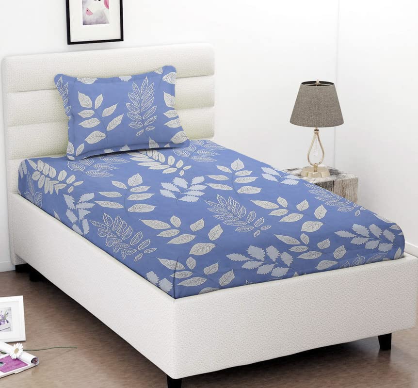 BSB HOME Prime Collection 180 TC CottonBlend Single Size(90x60) Inch 1 Bedsheet with 1 Pillow Covers Single Bedsheet for Single