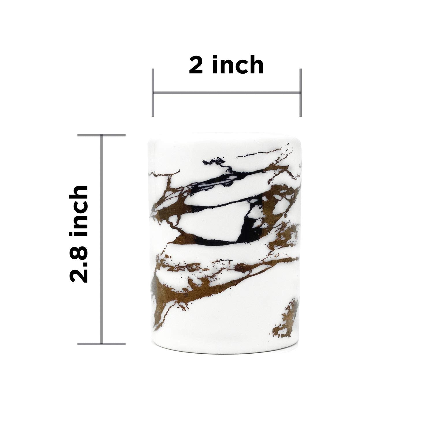 Varato Design Gold Ceramic Salt And Pepper Shakers With Lids - Modern Salt And Pepper Shaker Set