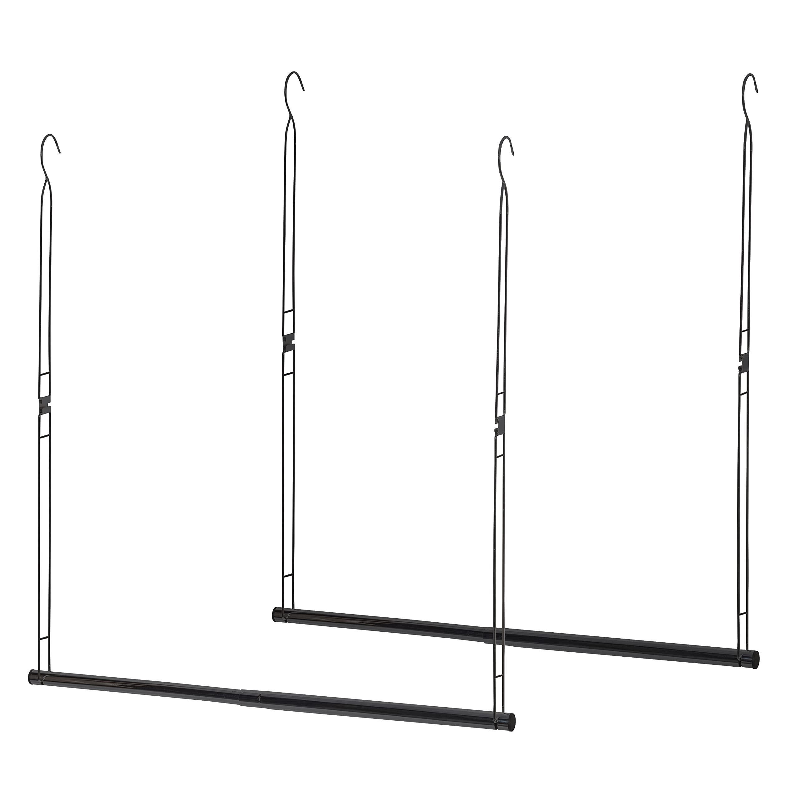 Storage Maniac Hanging Closet Rod, Adjustable Width And Height Closet Hanging Organizer, Space-Saving Clothes Hanging Bar, Close