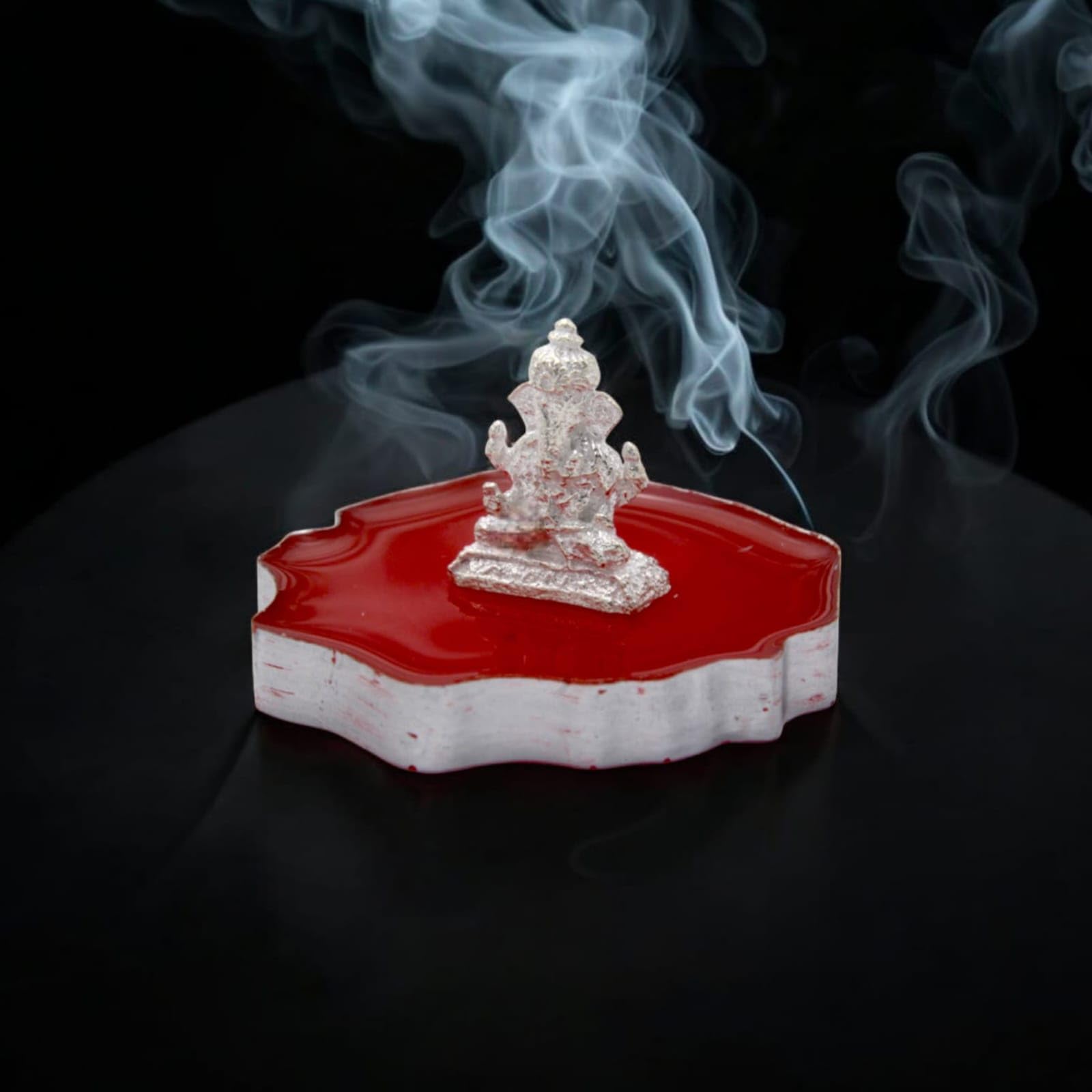Lbv 4.65 Gram Silver Lord Ganesha Idol With Raisin Agate Stone And Ganga Jal For Pooja Housewarming Marriage Wedding Gift