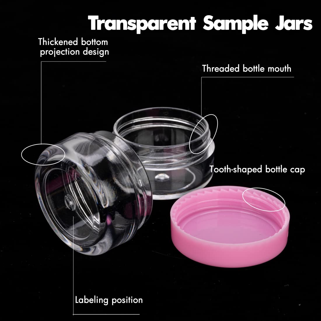5 Gram Sample Containers With Lids, 100 Count 5Ml Sample Jars, Empty Cosmetic Containers With Lids, Small Makeup Travel Containe