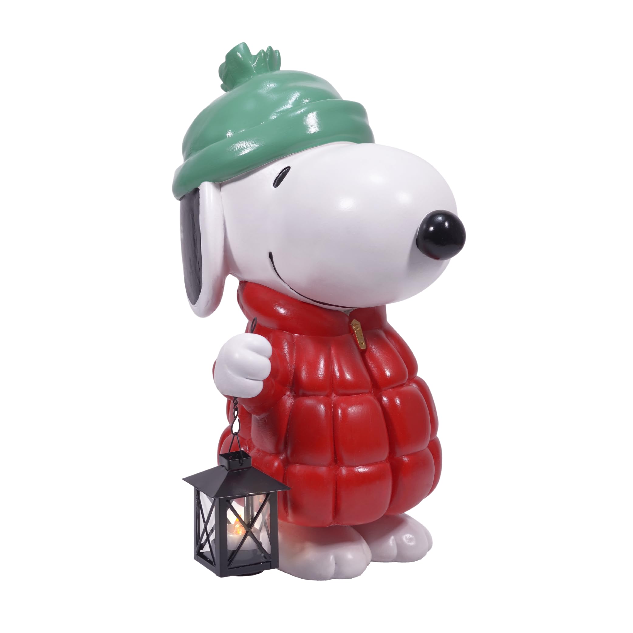 Mark Feldstein, Peanuts Snoopy Puffer Jacket LED Porch Greeter, 17 Inch