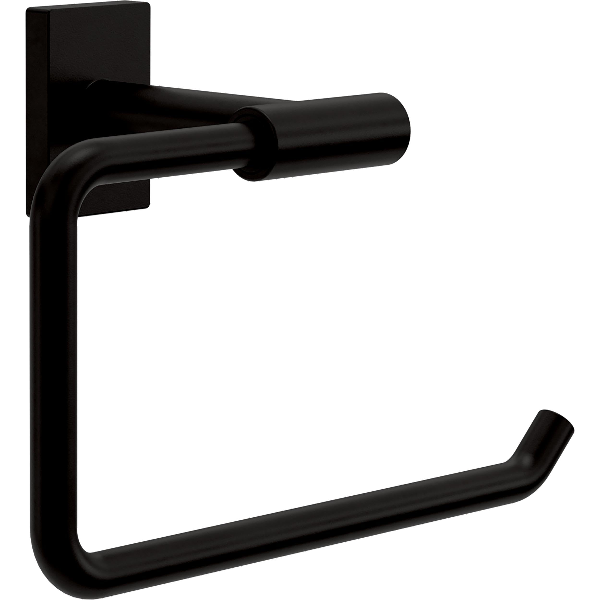 Franklin Brass Hartwell (1-Pack) Toilet Paper Holder, Euro Single Post Tissue Roll Wall Mount Tp Storage, Matte Black Bathroom D