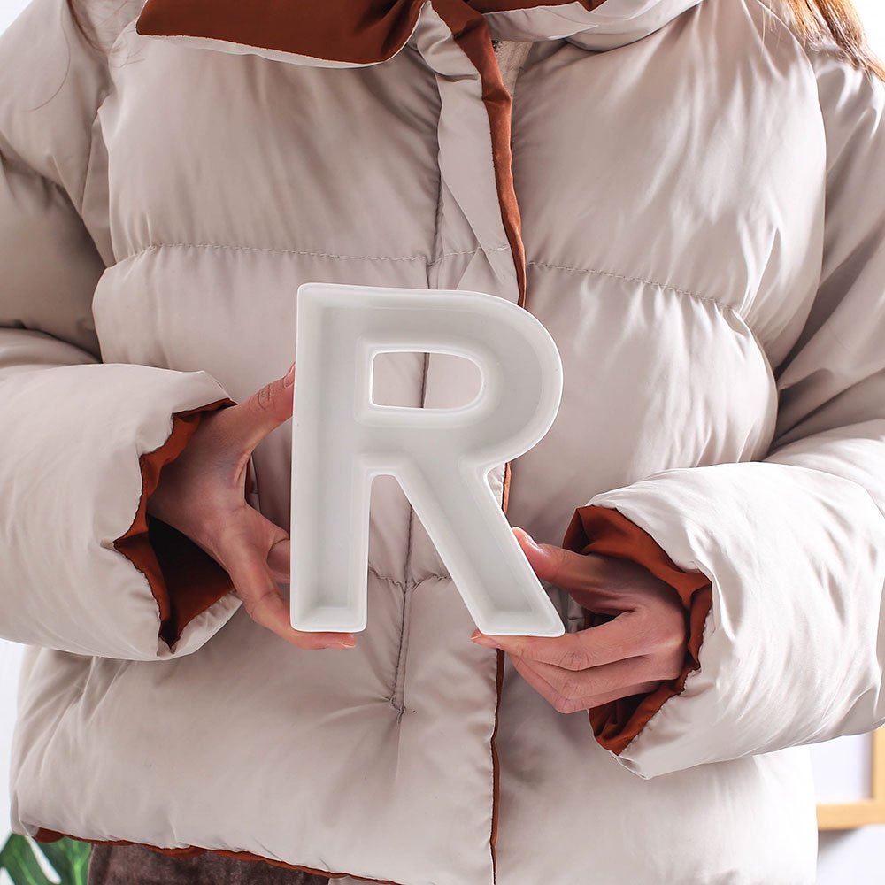 Coffeezone Small Party Candy Dishes Letter Shape Small Plates for Nuts Decoration, Wedding Gift (Letter R)