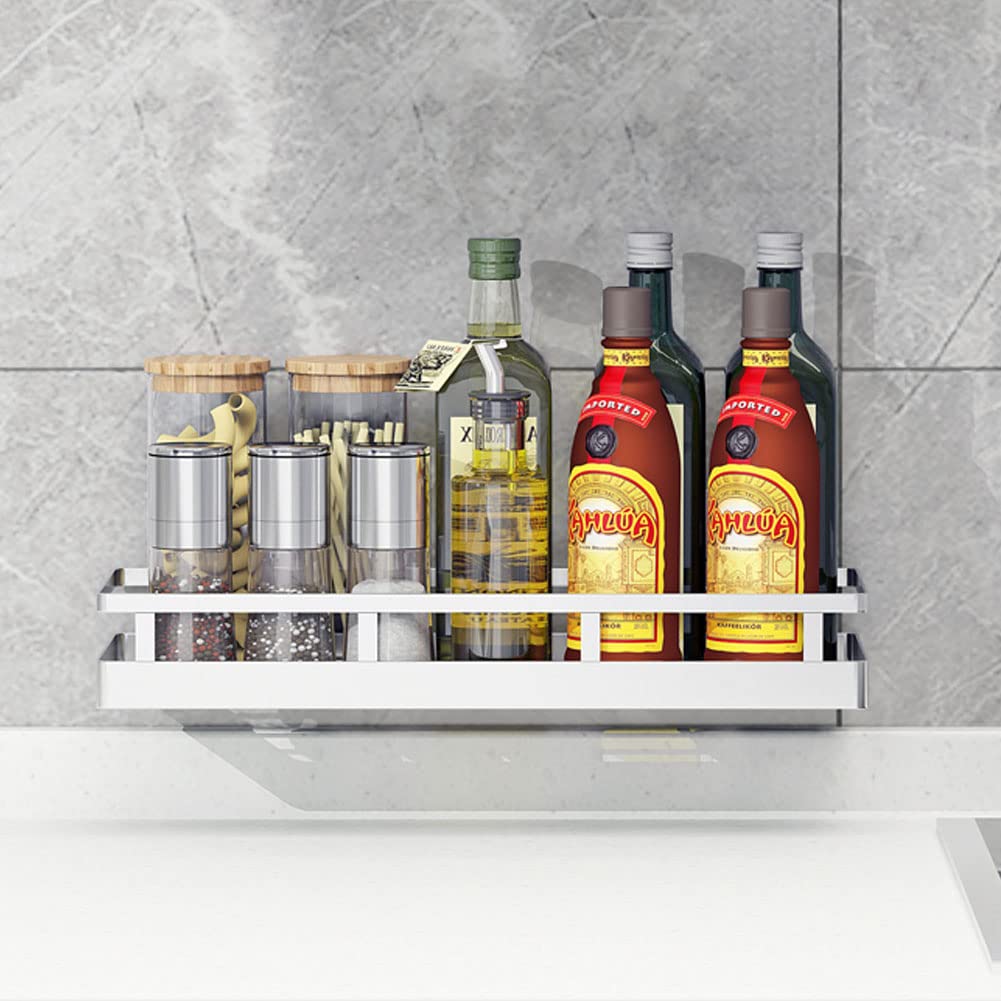 Spice Rack Organizer, SUS304 Stainless steel Wall Mount Spice Rack Storage Basket - Seasoning Container, Kitchen Spice Organizer