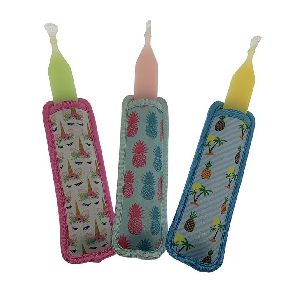 5Pcs Popsicle Holder Bags, Ice Pop Sleeves Reusable Freezer Pop Holders Colorful Ice Pop Holders For Kids