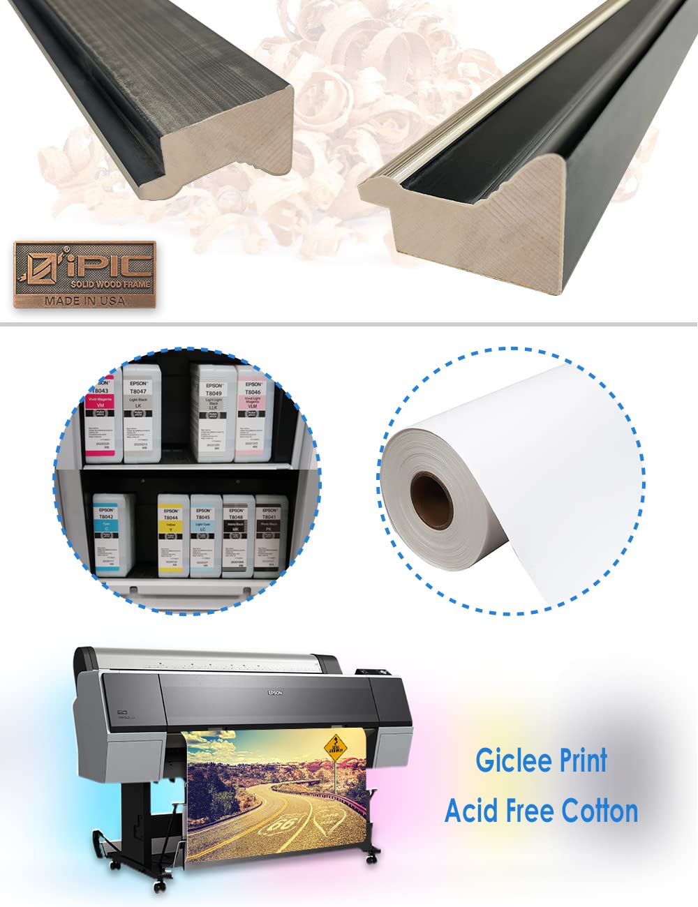 Ipic - Love Journey Personalized Framed Wall Art With Names And Date On, Giclee Prints Framed With Solid Wood, Custom Memorial G