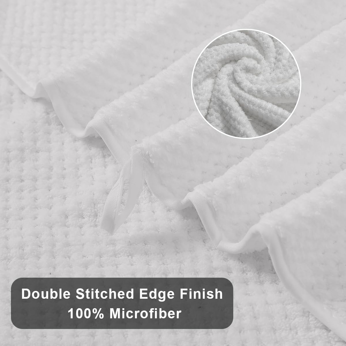 8-Piece White Bath Towels Set,2 Oversized Large Bath Towels Sheet,2 Hand Towels And 4 Washcloths - 600 Gsm Soft Luxury Towel Set