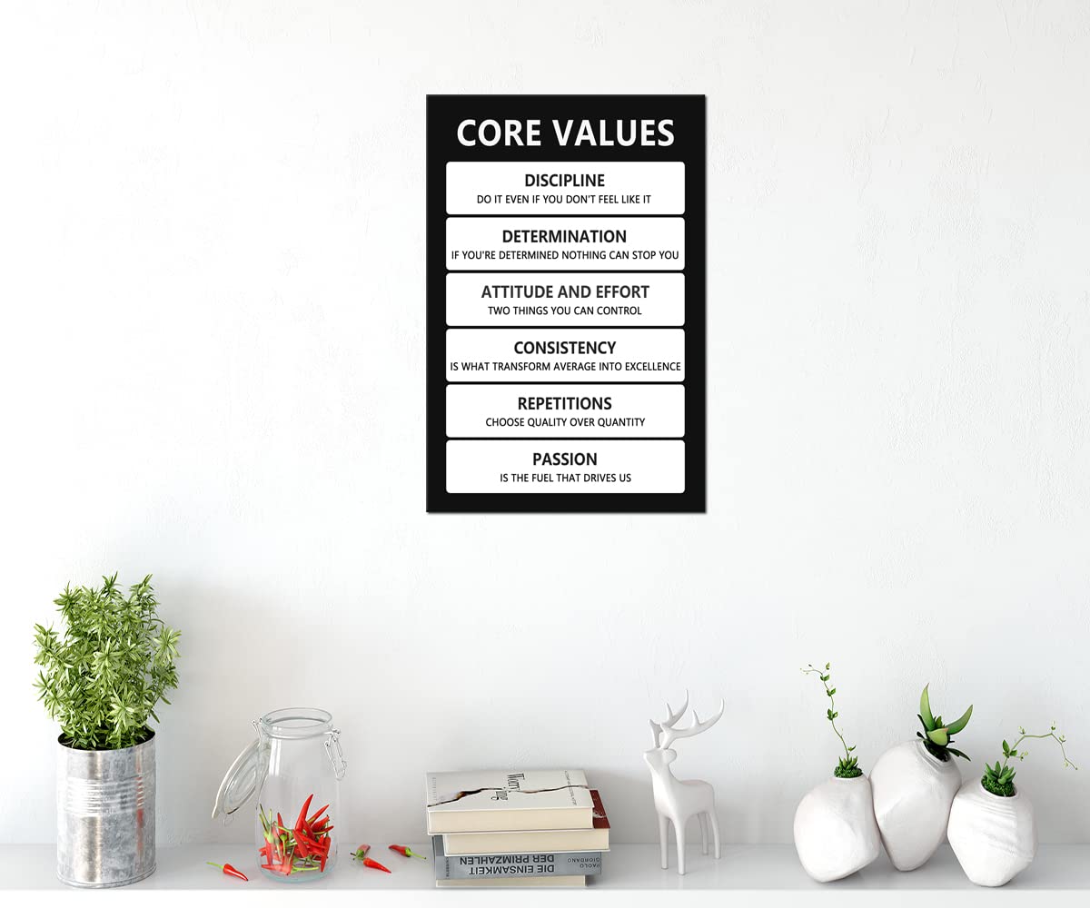 Core Values Motivational Wall Art Inspirational Poster Inspiring Canvas Prints Artwork For Office Living Room Modern Home Decor