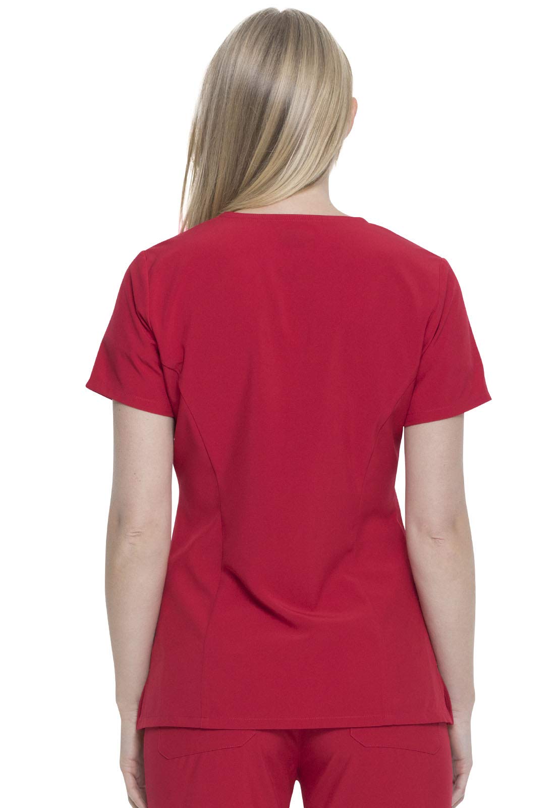 Dickies Eds Essentials Scrubs, V-Neck Womens Tops With Four-Way Stretch And Moisture Wicking Dk615, Xs, Red