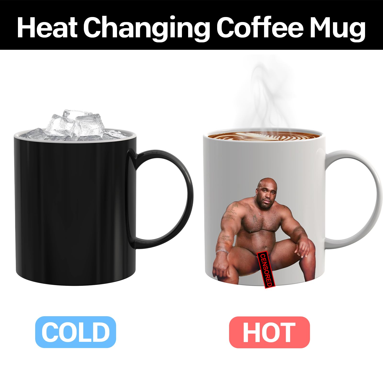 Zutcogo Funny Gifts for Men Women, White Elephant Gifts for Adults, Novelty Gag Present Coffee Mug for Adults, Message Appears a