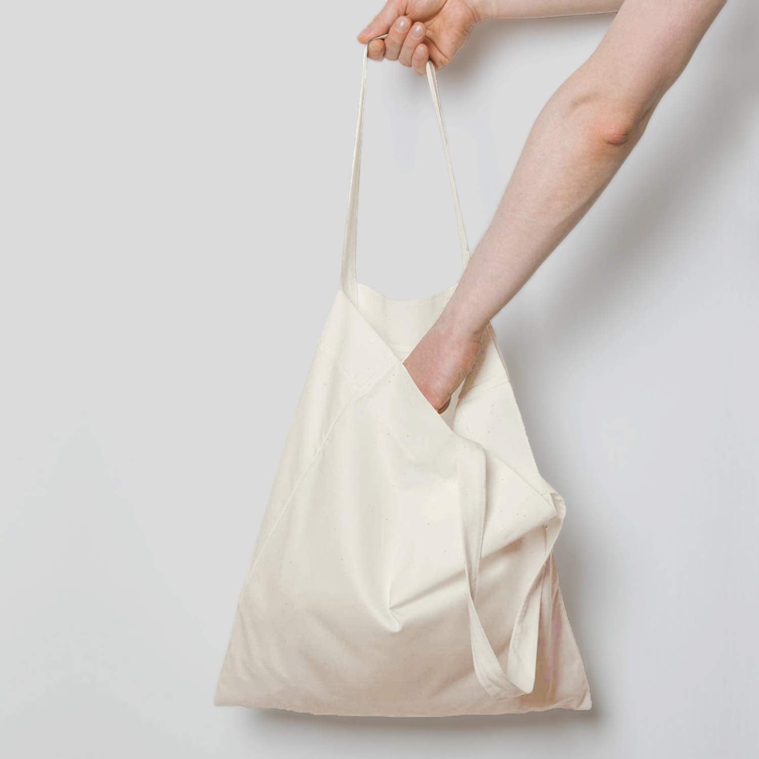 Npbag 5  15  25  50 Pack 15 X 16 Natural Cotton Tote Bags, Lightweight Blank Bulk Cloth Bags With 1Pc Of Ptfe Teflon Sheet (15-P