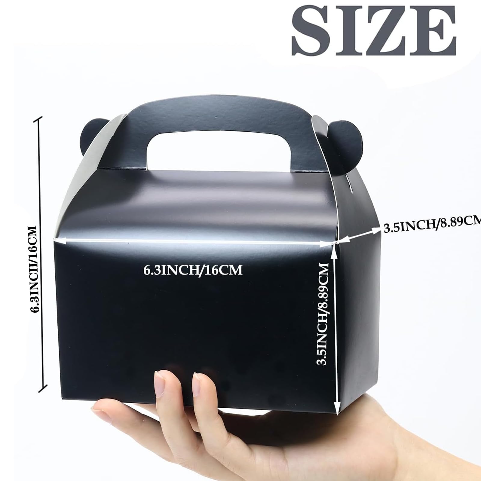 Oletx 30-Pack Black Party Favor Treat Boxes, Goodie Boxes, Gable Paper Gift Boxes With Handles. Perfect For Birthday, Baby Showe