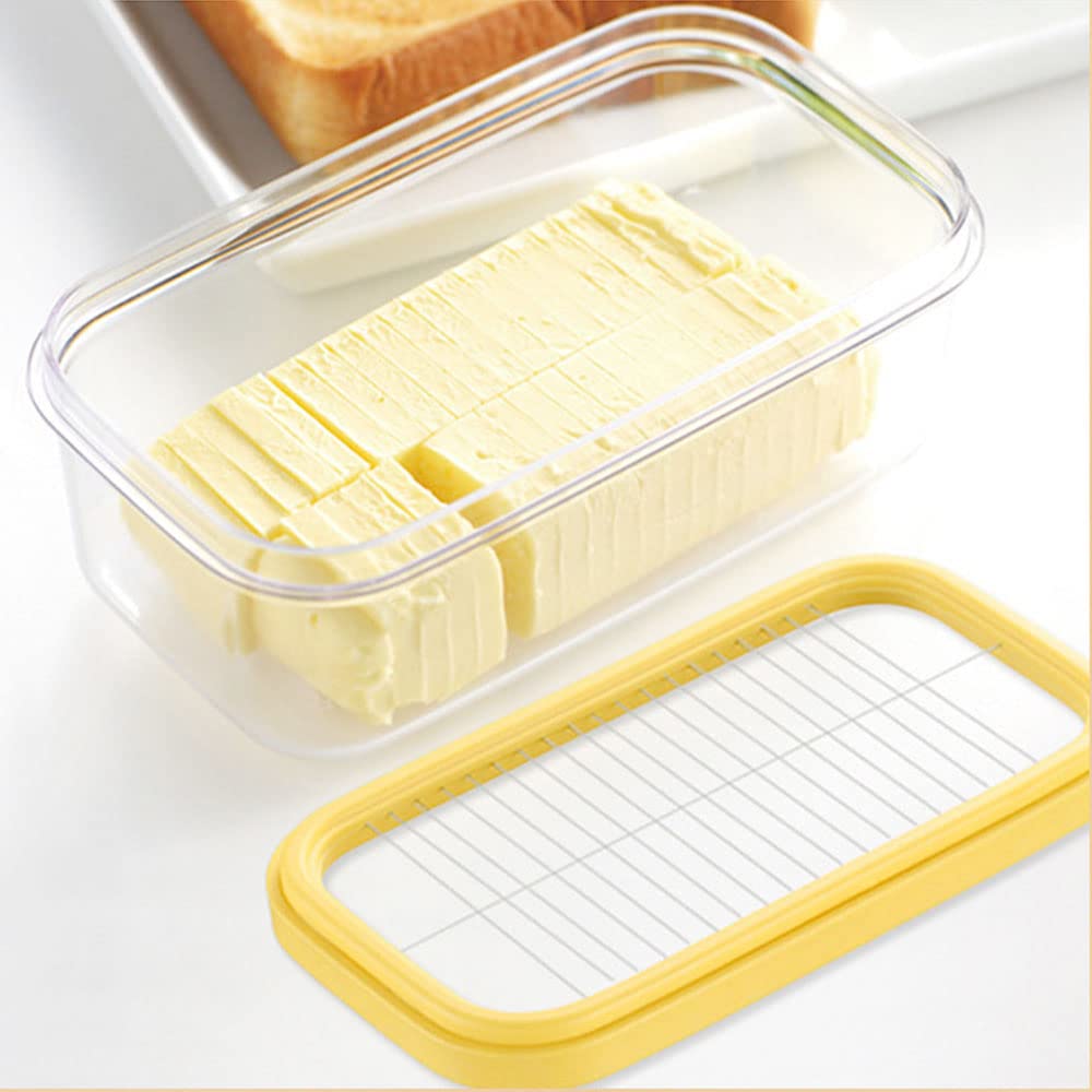 Univivo Butter Slicer Cutter, Stick Butter Container Dish With Lid For Fridge, Easy Cutting Two 4Oz Sticks Butter(Not Airght, Sm